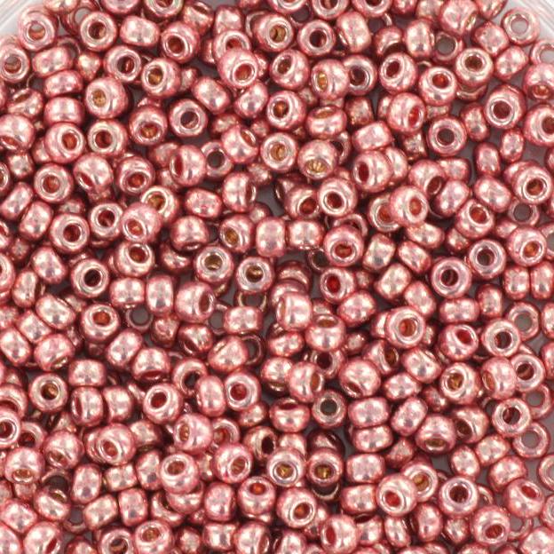 10g Miyuki seed beads duracoat galvanized dark coral 11/0 4209, japanese beads, round rocailles, Miyuki metallic pink, small glass beads