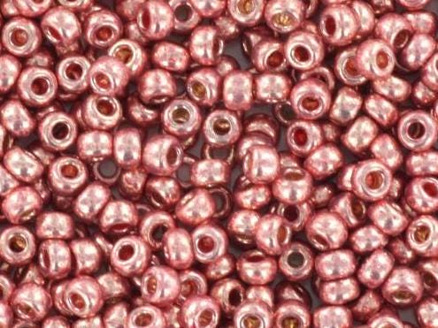 10g Miyuki seed beads duracoat galvanized dark coral 11/0 4209, japanese beads, round rocailles, Miyuki metallic pink, small glass beads