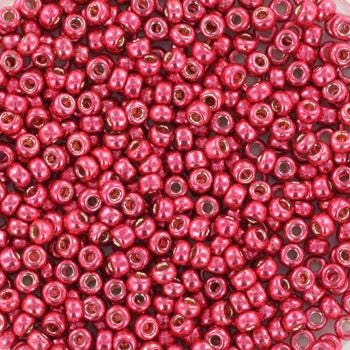 Miyuki seed beads duracoat galvanized light cranberry 11/0 4211, japanese beads, round rocailles, Miyuki metallic pink, small glass beads