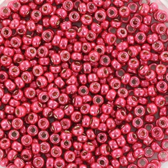 Miyuki seed beads duracoat galvanized light cranberry 11/0 4211, japanese beads, round rocailles, Miyuki metallic pink, small glass beads