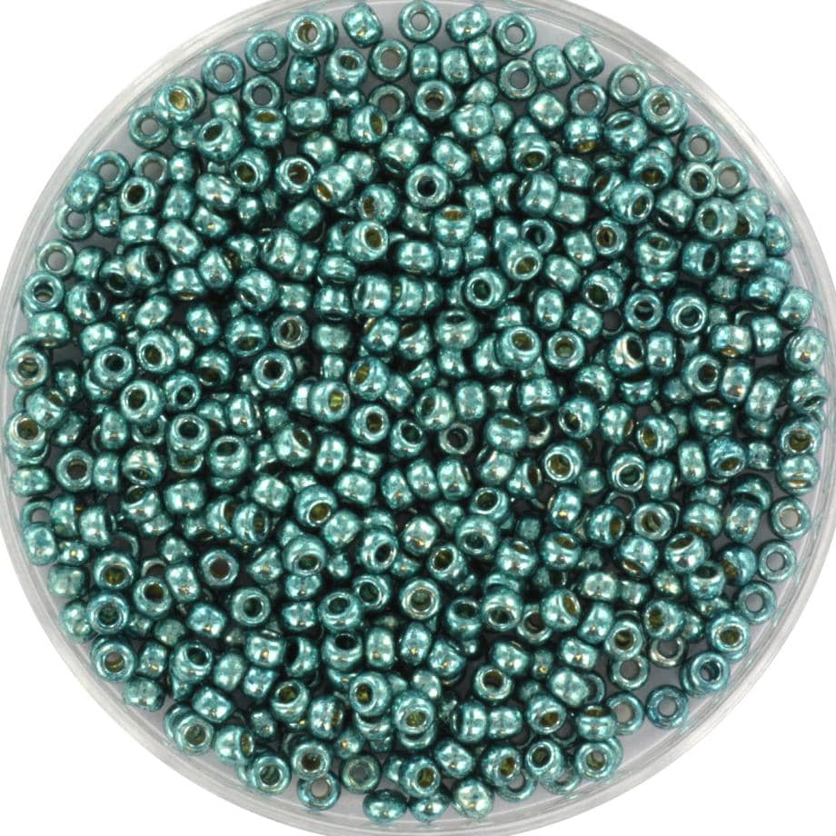 Miyuki seed beads duracoat galvanized sea foam 11/0 4217, japanese beads, round rocailles, Miyuki metallic green, small glass beads