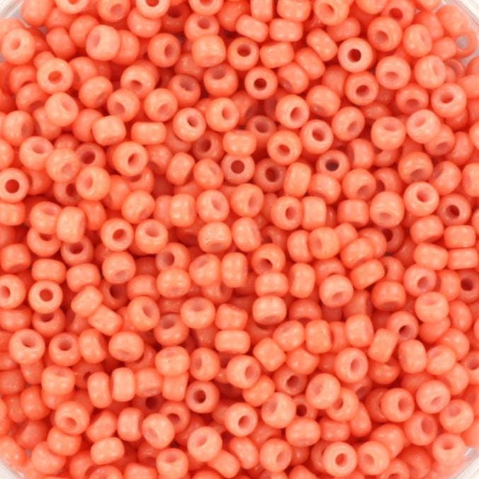 Miyuki seed beads 11/0, duracoat opaque dark salmon 4462, japanese beads, 2mm light orange beads, Miyuki glass beads