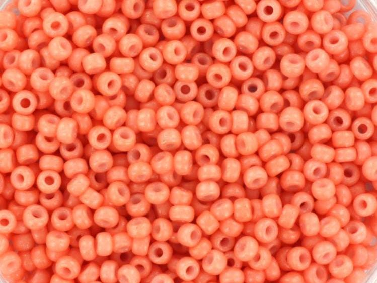 Miyuki seed beads 11/0, duracoat opaque dark salmon 4462, japanese beads, 2mm light orange beads, Miyuki glass beads