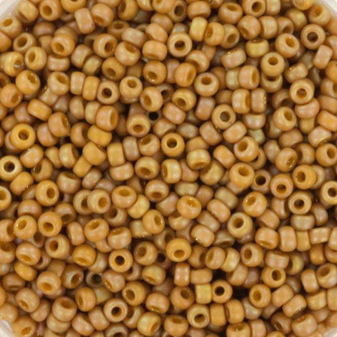 10g Miyuki seed beads 11/0, opaque glazed frosted honey bee, color 4693, japanese beads, matte brown, frosted glazed yellow, light brown