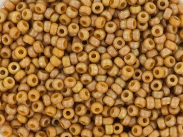 10g Miyuki seed beads 11/0, opaque glazed frosted honey bee, color 4693, japanese beads, matte brown, frosted glazed yellow, light brown