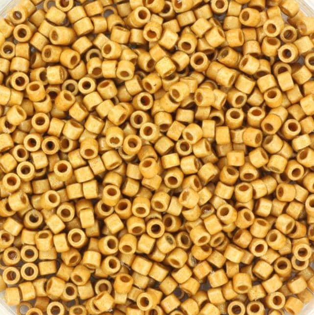 Miyuki Delica beads duracoat galvanized matte gold, 5g 11/0 DB 1832F, Japanese beads, matte gold, DB1832F, glass beads cylindrical