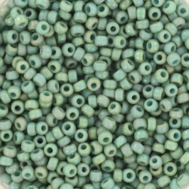 10g Miyuki seed beads 11/0, opaque glazed frosted rainbow celadon, color 4701, japanese beads, matte turquoise blue, matte aqua green