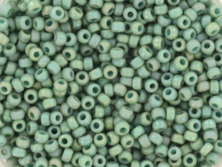 10g Miyuki seed beads 11/0, opaque glazed frosted rainbow celadon, color 4701, japanese beads, matte turquoise blue, matte aqua green