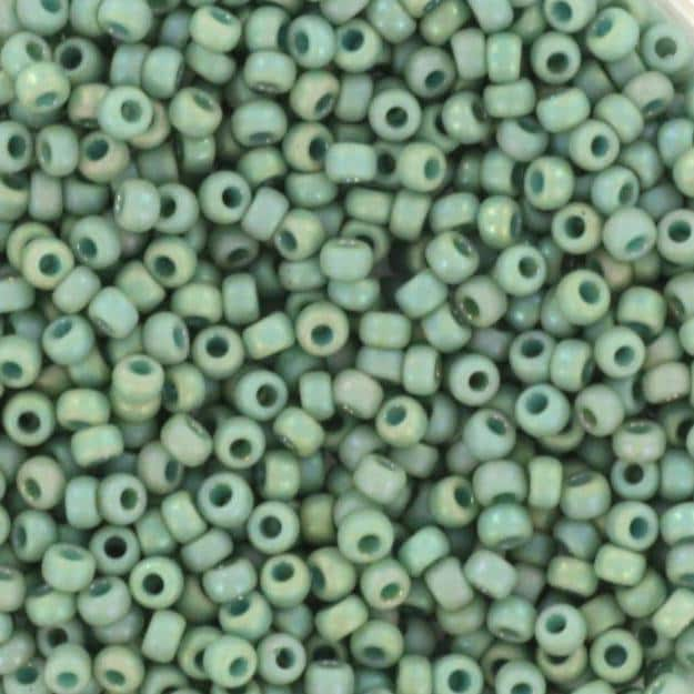 10g Miyuki seed beads 11/0, opaque glazed frosted rainbow celadon, color 4701, japanese beads, matte turquoise blue, matte aqua green