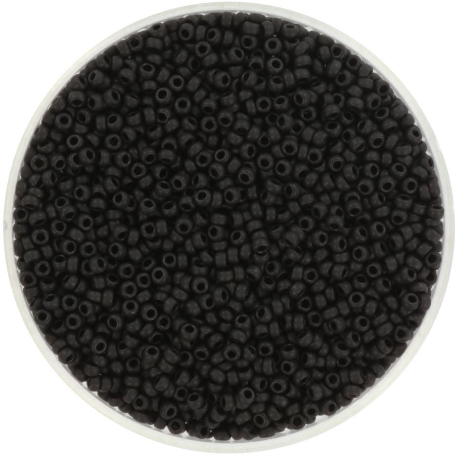 Miyuki seed beads 15/0, opaque matte black 401F, japanese beads, white beads, tiny beads, Miyuki round beads frosted jet