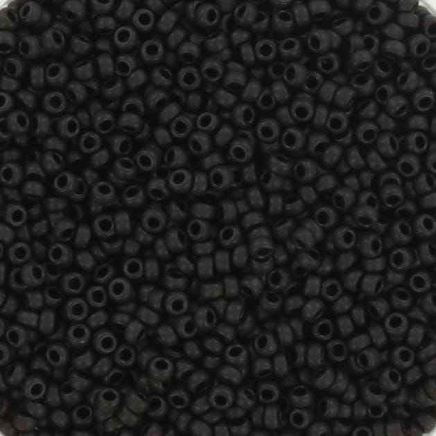 Miyuki seed beads 15/0, opaque matte black 401F, japanese beads, white beads, tiny beads, Miyuki round beads frosted jet