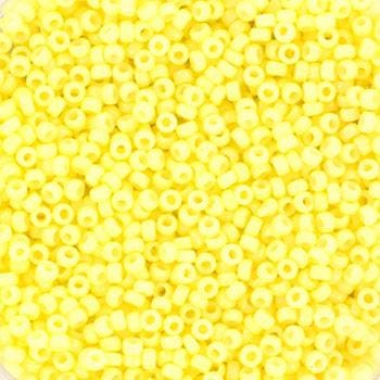 Miyuki seed beads 15/0, duracoat opaque light lemon ice 4451, japanese beads, light yellow rocailles, size 15, color 4451