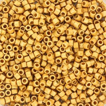 Miyuki Delica beads duracoat galvanized matte gold, 5g 11/0 DB 1832F, Japanese beads, matte gold, DB1832F, glass beads cylindrical