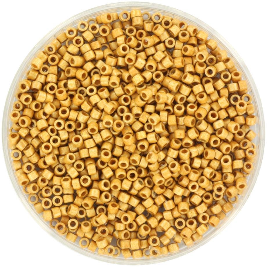 Miyuki Delica beads duracoat galvanized matte gold, 5g 11/0 DB 1832F, Japanese beads, matte gold, DB1832F, glass beads cylindrical