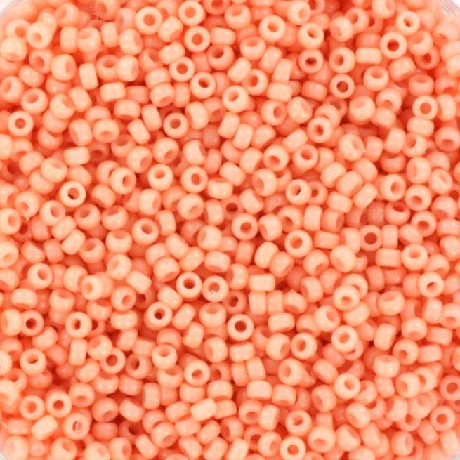 Miyuki seed beads 15/0, duracoat opaque tea rose 4461, japanese beads, soft pink rocailles, size 15, color 4461