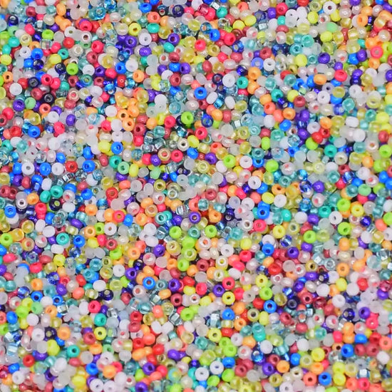 Preciosa Ornela rainbow bead mix 20g, size 10/0 colorful seed beads, colorful rocailles, Czech glass beads, bead soup, opaque beads